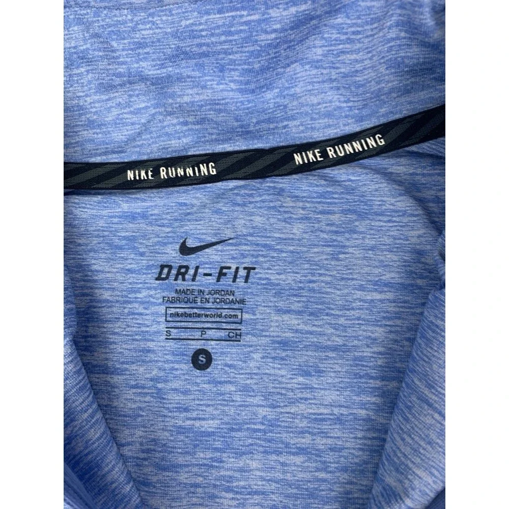 Nike Running Dri Fit Women’s 1/4 Zip Pullover Top, Long Sleeve, Blue, Size Small